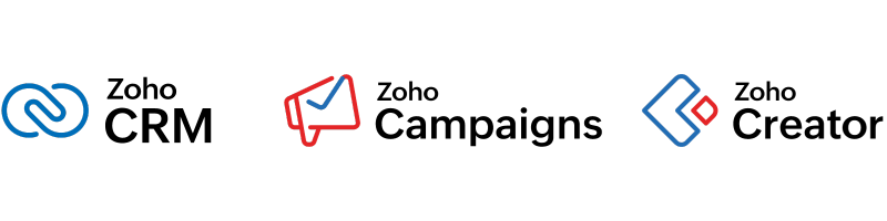 Zoho CRM, Zoho Campaigns, Zoho Creator